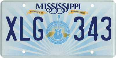 MS license plate XLG343
