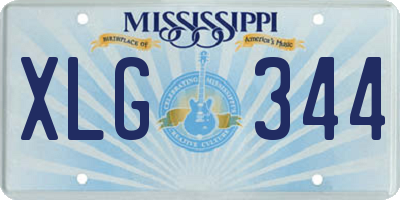 MS license plate XLG344