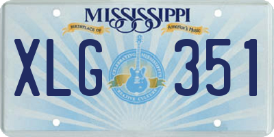 MS license plate XLG351