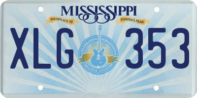 MS license plate XLG353