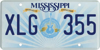 MS license plate XLG355