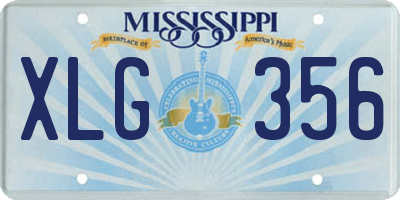 MS license plate XLG356