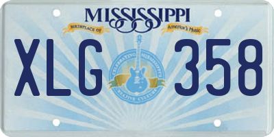 MS license plate XLG358