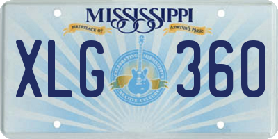 MS license plate XLG360