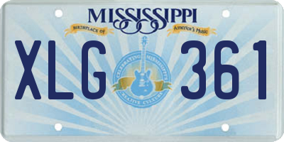 MS license plate XLG361