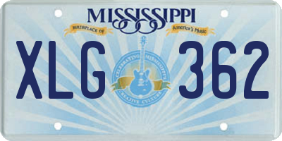 MS license plate XLG362