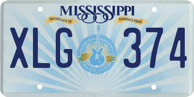 MS license plate XLG374