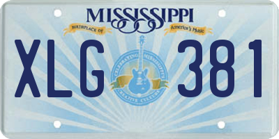 MS license plate XLG381