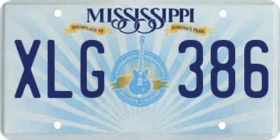 MS license plate XLG386