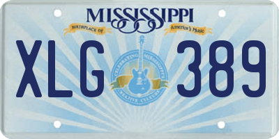 MS license plate XLG389