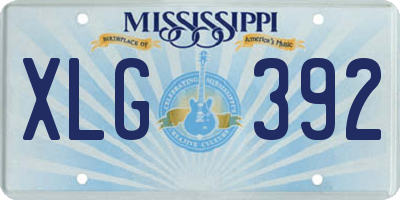 MS license plate XLG392