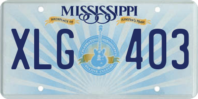 MS license plate XLG403