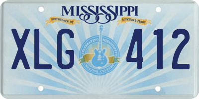 MS license plate XLG412
