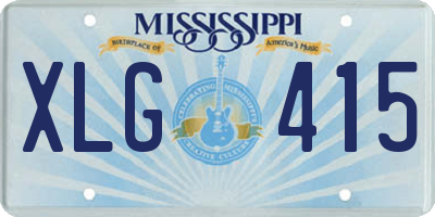 MS license plate XLG415