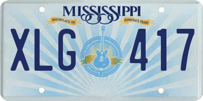 MS license plate XLG417