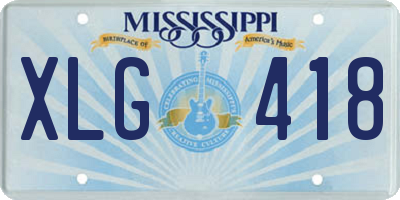MS license plate XLG418