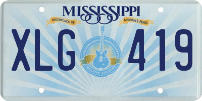 MS license plate XLG419