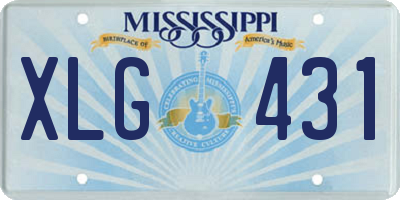 MS license plate XLG431
