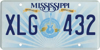 MS license plate XLG432