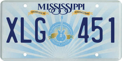 MS license plate XLG451