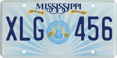 MS license plate XLG456