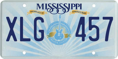 MS license plate XLG457