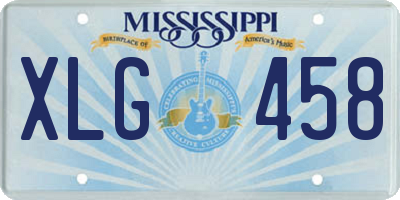 MS license plate XLG458