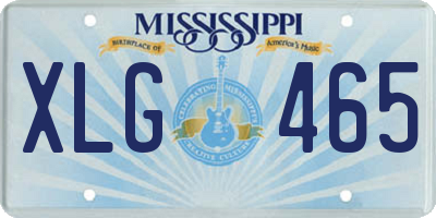 MS license plate XLG465
