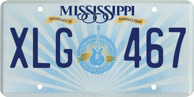MS license plate XLG467