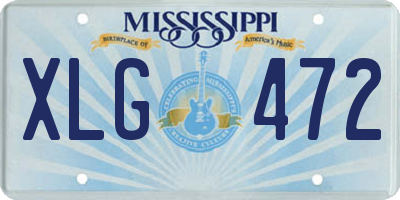 MS license plate XLG472