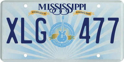 MS license plate XLG477