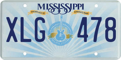 MS license plate XLG478