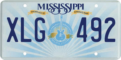 MS license plate XLG492