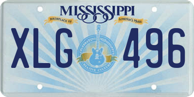 MS license plate XLG496