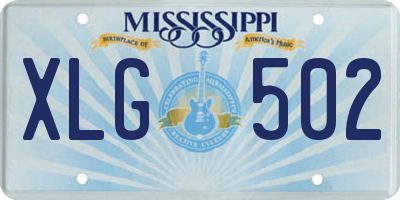 MS license plate XLG502