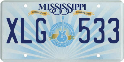 MS license plate XLG533