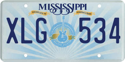 MS license plate XLG534