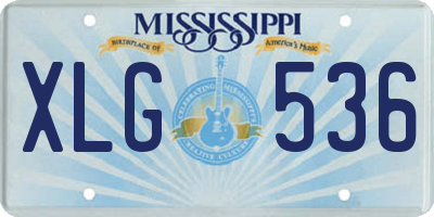 MS license plate XLG536