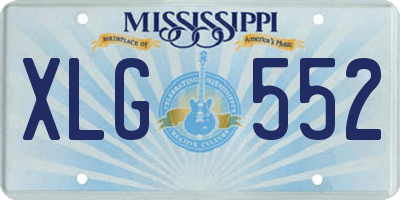 MS license plate XLG552