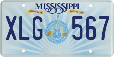 MS license plate XLG567