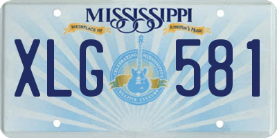 MS license plate XLG581