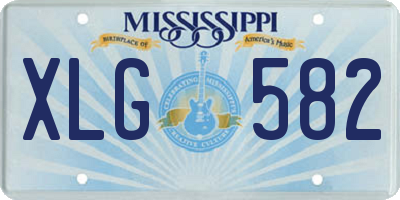 MS license plate XLG582