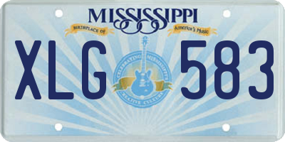 MS license plate XLG583