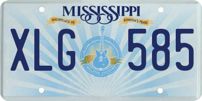 MS license plate XLG585