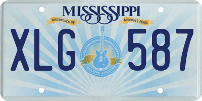 MS license plate XLG587