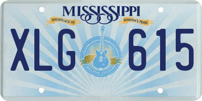 MS license plate XLG615