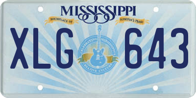 MS license plate XLG643