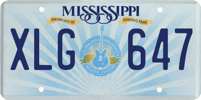 MS license plate XLG647