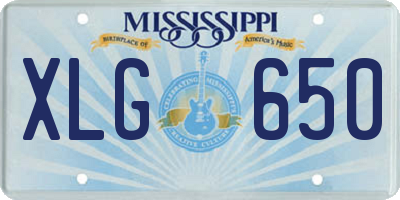 MS license plate XLG650