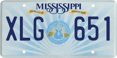 MS license plate XLG651